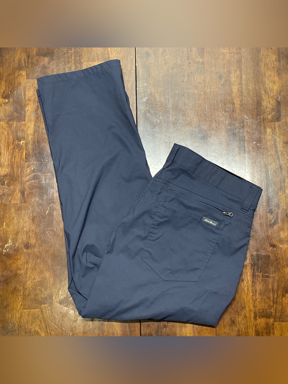 Eddie Bauer Hiking Mens 38x26 Pants Stretch Cargo Gray Blue Nylon Stretch